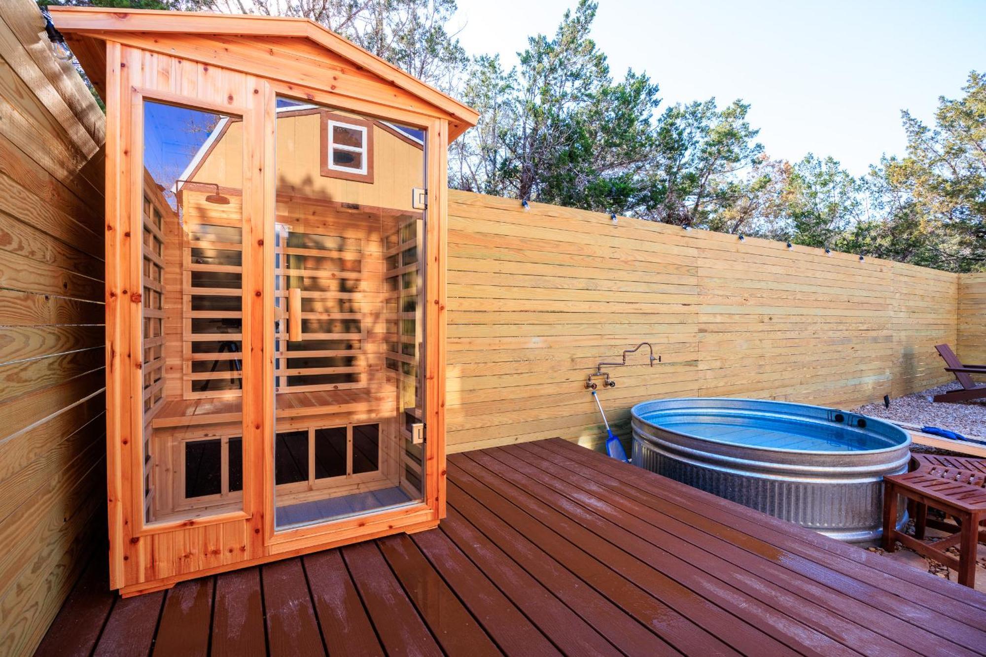 Romantic Luxury Retreat Hot Cold Pool & Sauna Wimberley Esterno foto